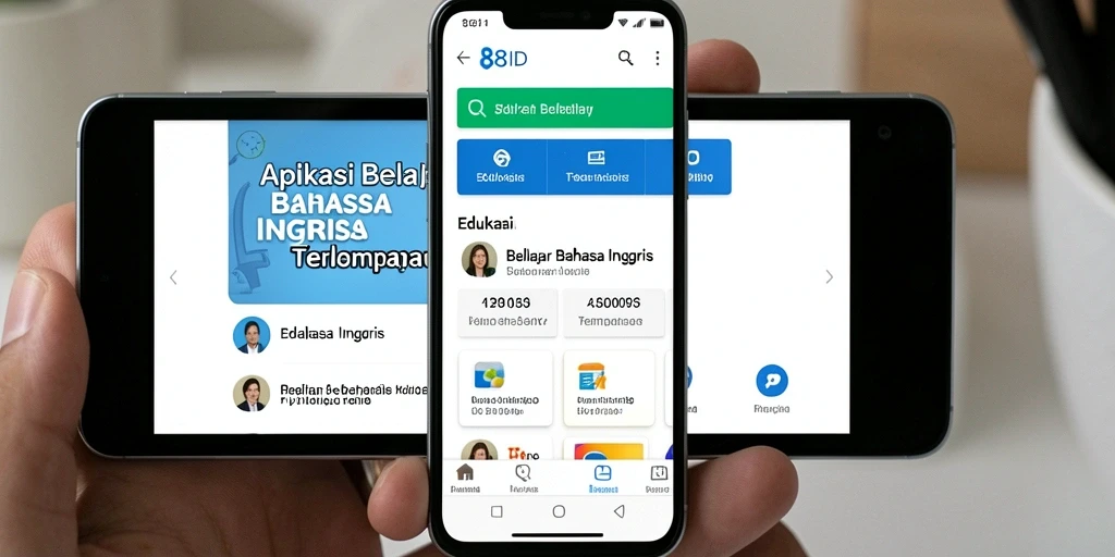 Tampilan antarmuka aplikasi 88ID untuk belajar Bahasa Inggris.