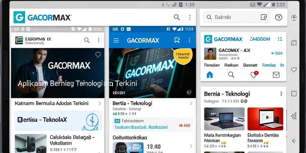 Antarmuka aplikasi GACORMAX menampilkan informasi teknologi terbaru secara jelas.