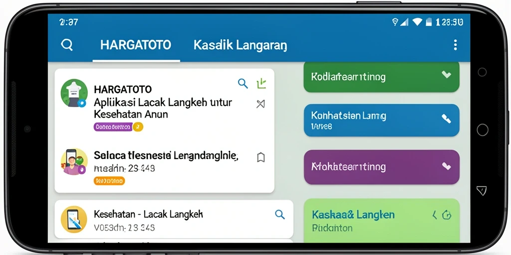 Antarmuka HARGATOTO yang menampilkan fitur Lacak Langkah.