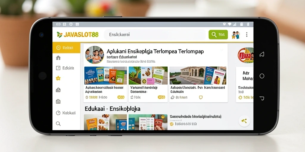 Tampilan antarmuka aplikasi Ensiklopedia JAVASLOT88 yang informatif dan menarik.