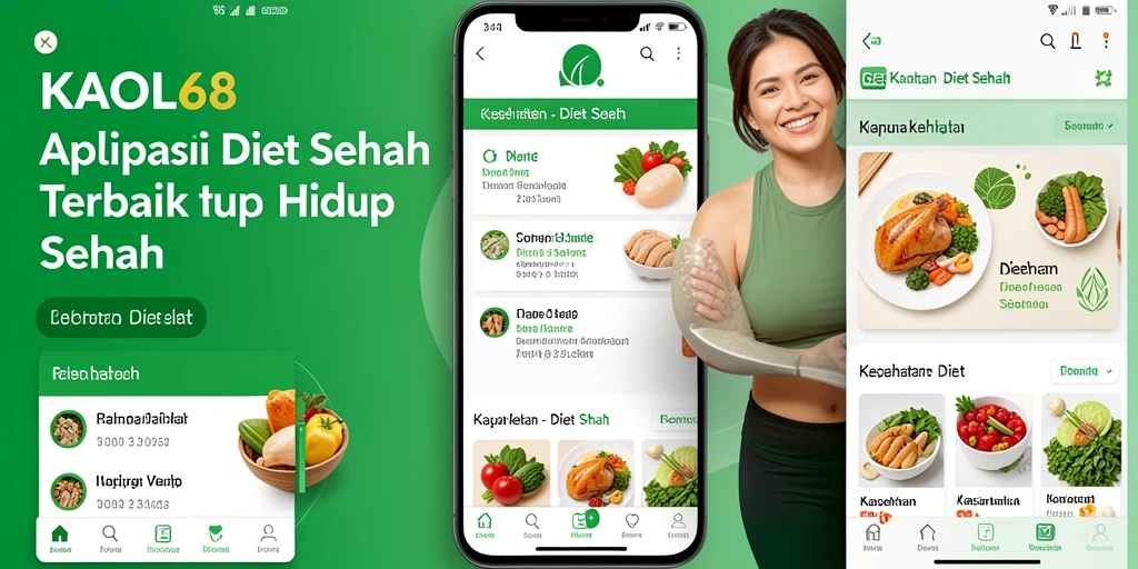 Screenshot utama KAOL68 menampilkan fitur diet sehat yang menarik.