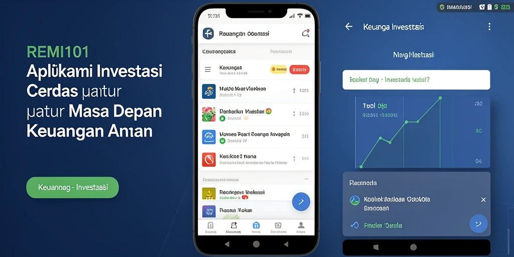 Antarmuka bersih dan fungsional dari aplikasi REMI101 untuk investasi.