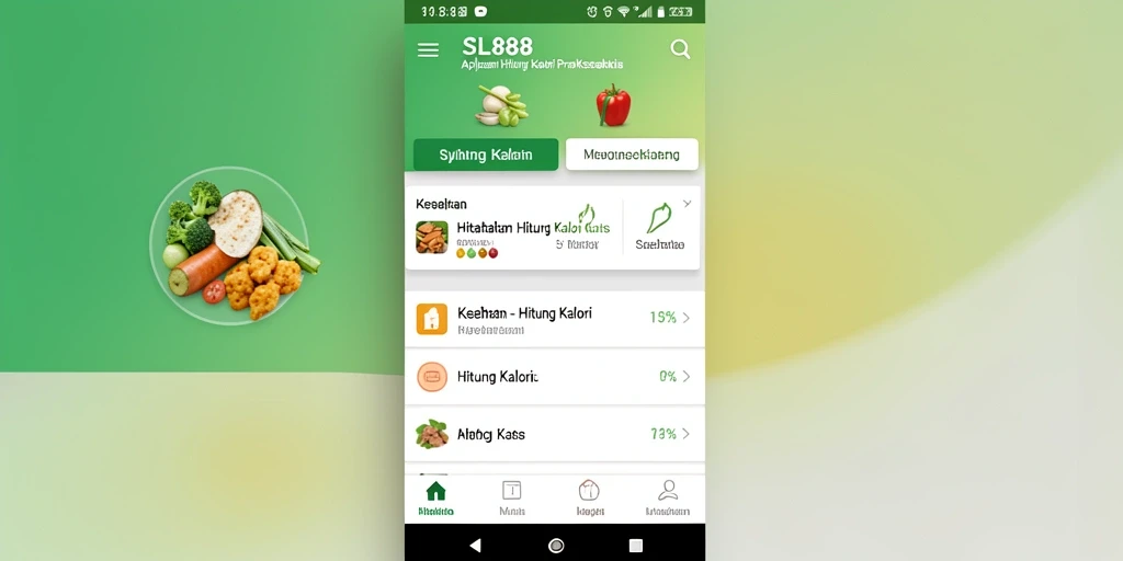 Tampilan antarmuka pengguna SL888 untuk menghitung kalori.